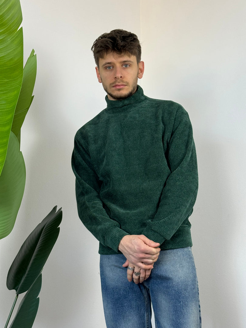 Maglione mezzo collo Verde